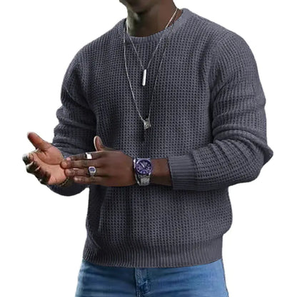 Men's Color Block Waffle Knit Long Sleeve T-Shirt