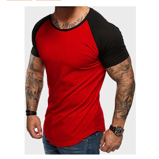 Men's Heavyweight Color Block Short Sleeve T-Shirt